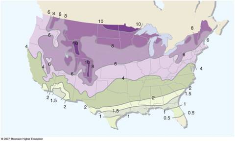 average heating degrees days in the US