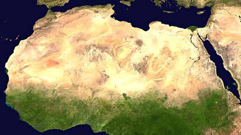 satellite image of the Sahara Desert