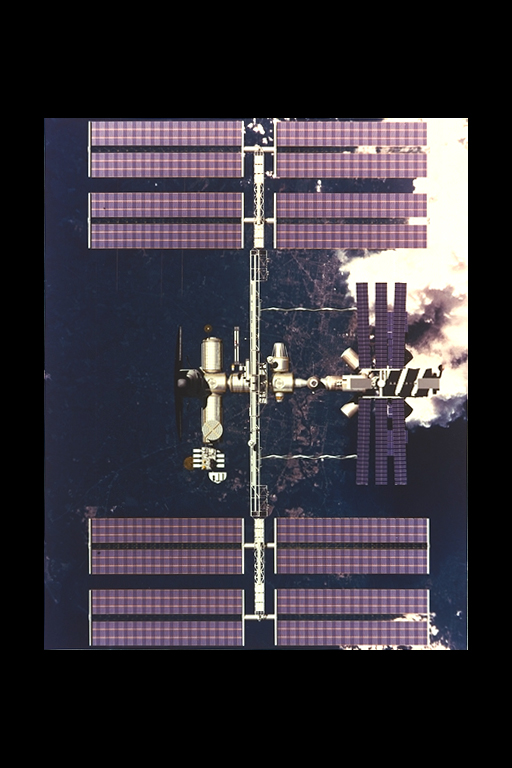 Solar panels of photovoltain cells power the Space Station