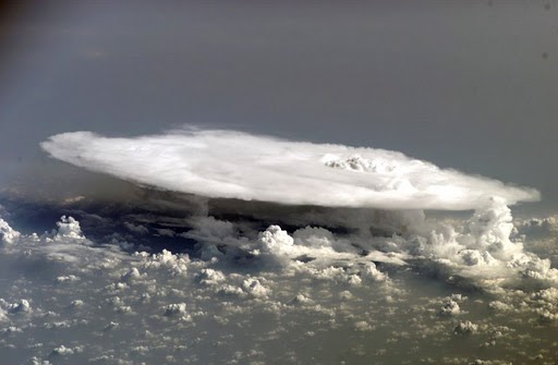 thunderstorm transporting heat from 
           the lower to the upper atmosphere